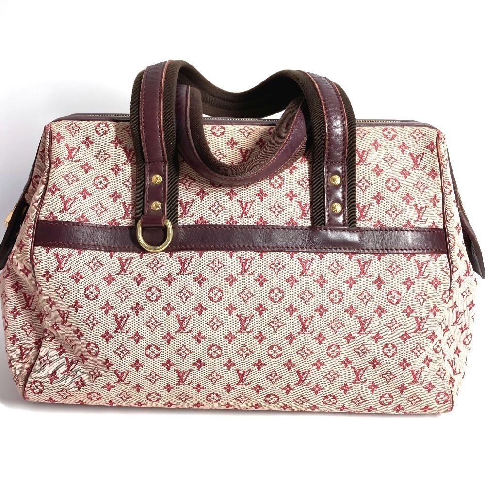Louis Vuitton Canvas Boston Bag Josephine Handbag Cerise Red Monogram